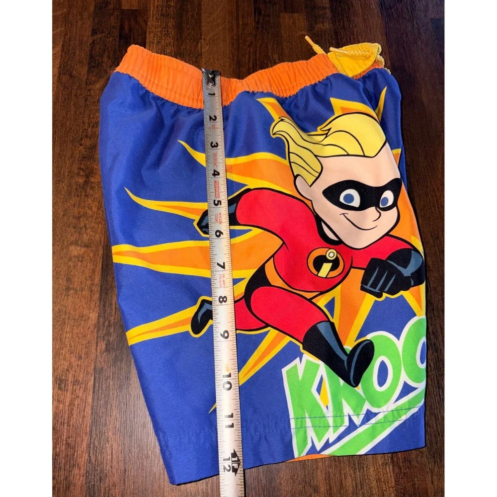 Disney‎ Pixar The Incredibles Dash Swim Trunks Boys XXS Blue Orange Board Shorts